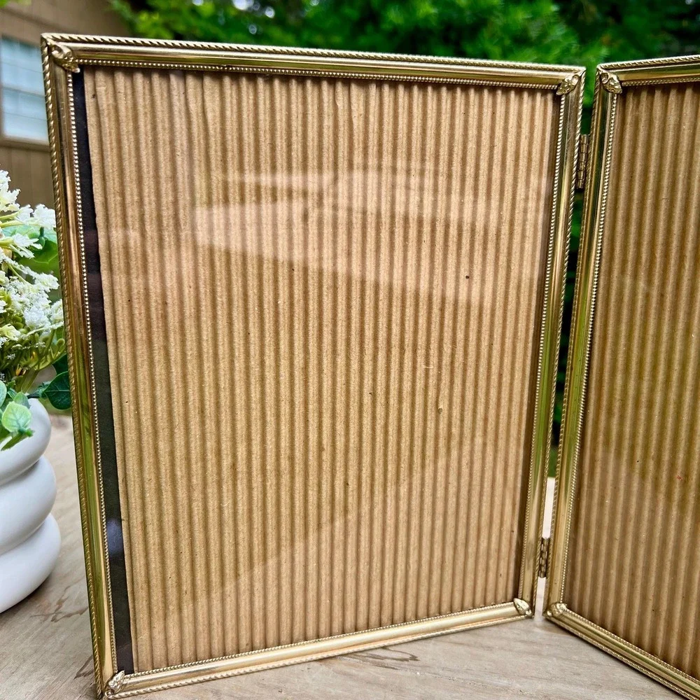 Vintage Gold Double Picture Frame | 8x10